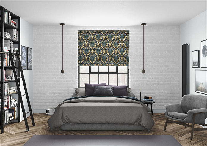 Acanthus, Navy - Roman Blind - Image 5